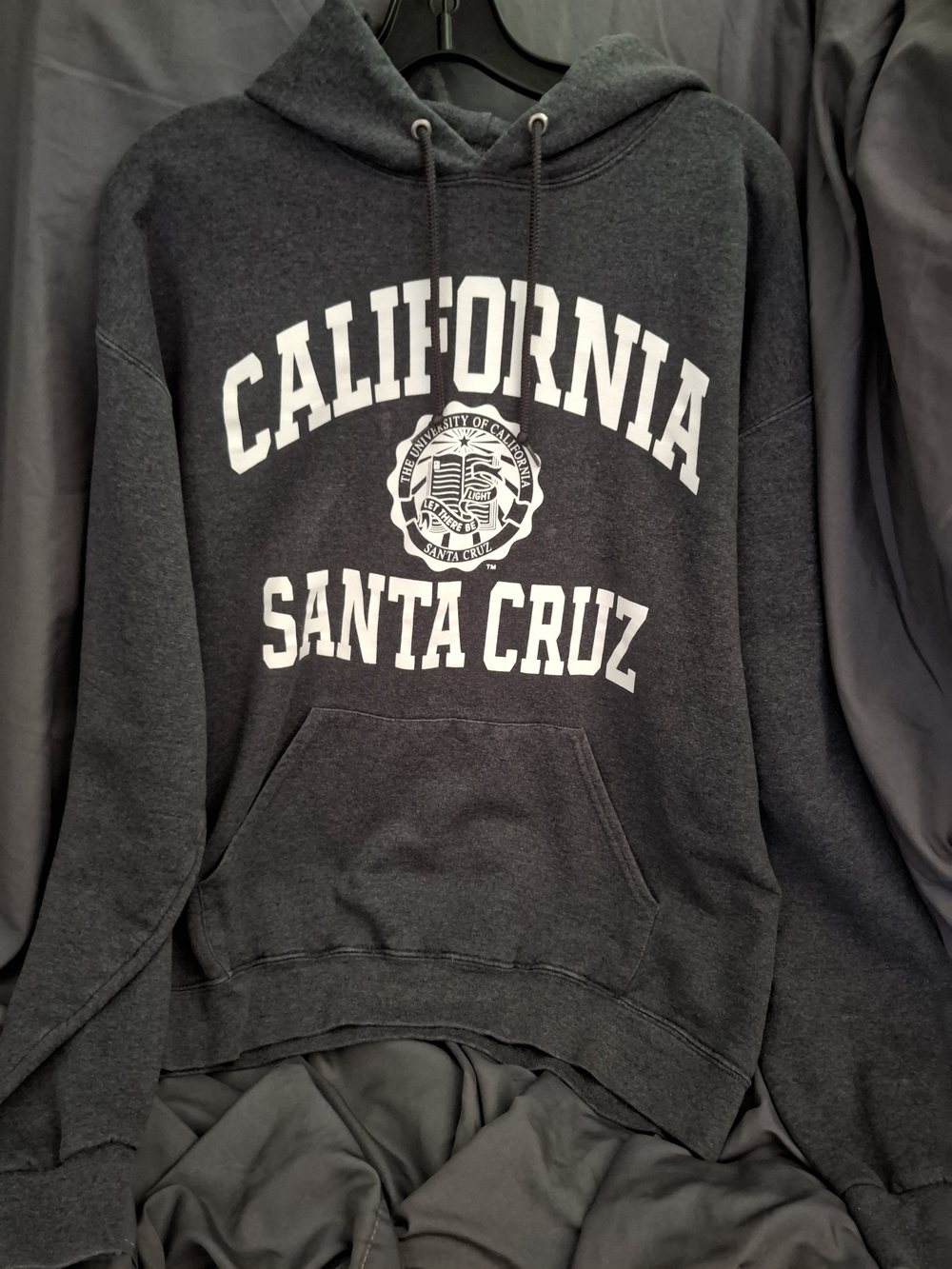 California Santa Cruz Hooded Sweatshirt - Charcoal by Jerzees Size L